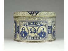 Antik Smith Bros amerikai cukorkás pléhdoboz