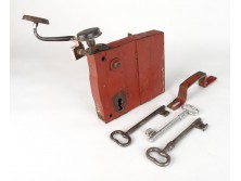 Antik kovácsoltvas pincezár + kulcs