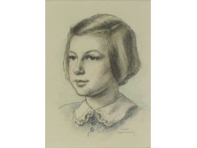 Hímzett galléros kislány 1942