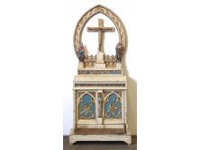 Antik imaszekrény oltár faragott szobrokkal