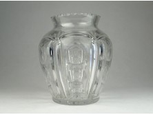Régi hibátlan öblös kristály váza 16 cm