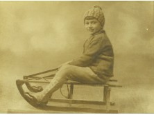 Antik szánkós művészi fotográfia 28 x 36 cm