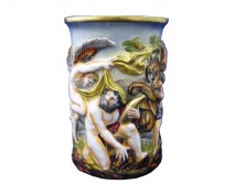 Antik Capodimonte nápolyi díszváza