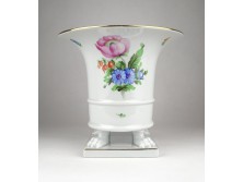 Régi Herendi oroszlánlábas porcelán kaspó