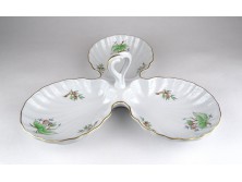 Régi hecsedli mintás Herendi porcelán tálaló