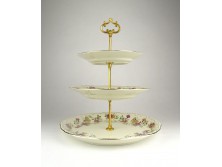 Zsolnay porcelán három emeletes kínáló 34 cm