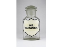 Régi gyógyszertári patika üveg ACID ACETYL