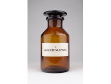 Régi ARGENTUM NITRIC patika üveg 14 cm