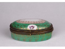 Régi antik porcelán szelence gyűrűtartó