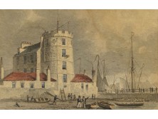 Antik színezett Shepherd acélmetszet 1833