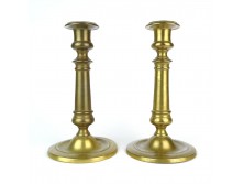 Antik biedermeier réz gyertyatartó pár 18 cm