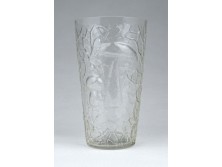 Antik ritka különleges gombás üveg pohár 