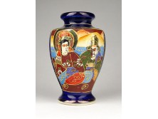 Régi jelzett kék SATSUMA japán porcelán váza