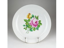 Nagyméretű rózsadíszes Herendi porcelán falitányér 25 cm