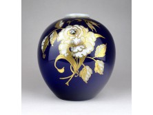 Régi jelzett kobaltkék Wallendorf porcelán váza 13.5 cm