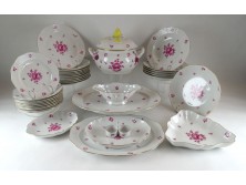 Antik 35 darabos Herendi lila Apponyi porcelán étkészlet 1939