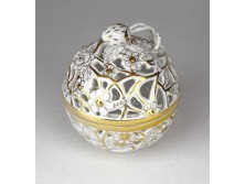 Aranyozott különleges áttört Herendi porcelán bonbonier
