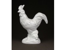 Hófehér Herendi porcelán kakas figura 14 cm