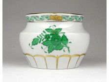 Zöld Apponyi mintás Herendi porcelán váza