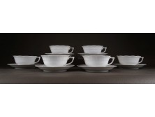 Hófehér 6 személyes Herendi porcelán teáskészlet