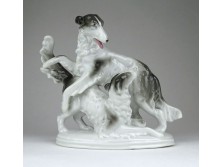 Jelzett Wallendorf Fasold & Stauch porcelán kutya pár szobor