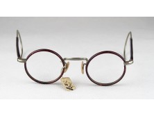 Antik kerek Lennon Gandhi szemüveg keret teknőspáncél