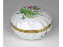 Régi hecsedlis Herendi porcelán bonbonier