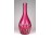 Régi rózsaszín színezett csiszolt rétegelt üveg váza 24 cm