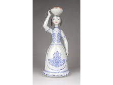Régi Hollóházi népviseletes porcelán figura 23 cm