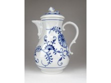 Antik Meisseni porcelán kék fehér hagymamintás teáskancsó 23.5 cm