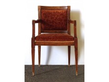 Antik rézberakásos karfás empire szék