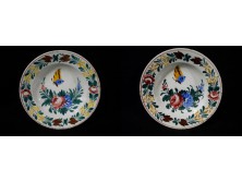 Antik porcelán falitányér párban egyforma
