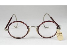 Antik kerek Lennon Gandhi szemüveg keret teknőspáncél mintás
