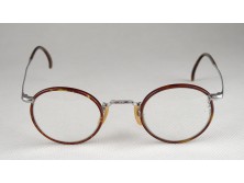 Antik kerek Lennon Gandhi szemüveg keret teknőspáncél díszes dioptriás lencsével