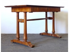 Antik Biedermeier cseresznyefa furnéros fiókos íróasztal 66 x 136 cm