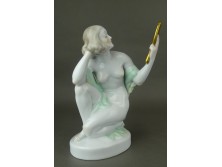 Herendi porcelán akt fésülködő nő