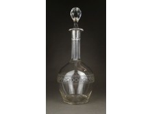 Régi maratott francia dugós italos üveg kínáló 32 cm