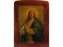 Hatalmas antik PAOLO olajnyomat Szűz Mária szent kép 120 x 90 cm