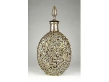 Régi gyönyörű art deco ezüstözött hálós dugós üveg 1880 körüli darab