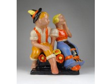 Régi art deco Komlós kerámia figura páros 20 cm