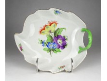 Régi levél alakú Herendi porcelán asztalközép kínáló tál 19.5 cm