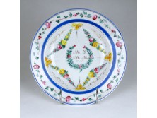 Egyedi esküvői évszámos porcelán emléktányér 1907 