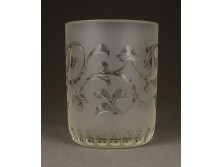 Antik maratott csiszolt 1870 körüli üveg pohár ~ 1850 körül