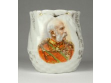 Antik I. világháborús Ferencz József porcelán bögre emlékbögre