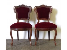 Antik bordó neobarokk szék pár