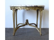 Antik kastély bútor aranyozott márványlapos kerekasztal szalonasztal