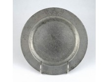 Antik jelzett XVIII. századi óntányér 21.5 cm