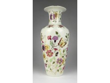 Nagyméretű vajszínű pillangós Zsolnay porcelán váza padlóváza 26.5 cm