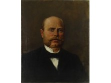 XIX. századi festő : Antik biedermeier férfi portré