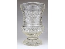 Antik talpas Biedermeier pohár üveg kupa XIX. század 13 cm ERNEST & JOHANNA HÖFFER